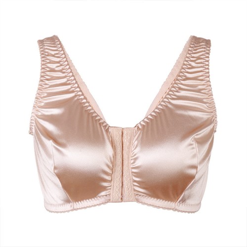 Plus Satin Ruched Wireless High Support Bra